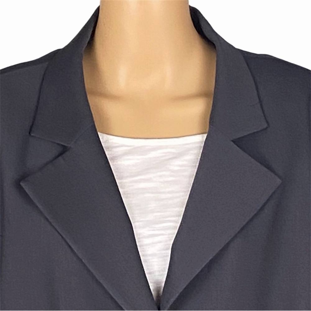 TALBOTS WOMAN dark grey wool 3-button blazer with front welt pockets Size 20W - Picture 3 of 13
